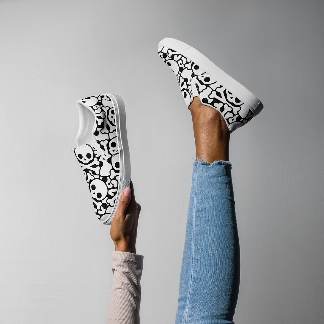 Grave Grip Skeleton Slip-On Canvas Shoes