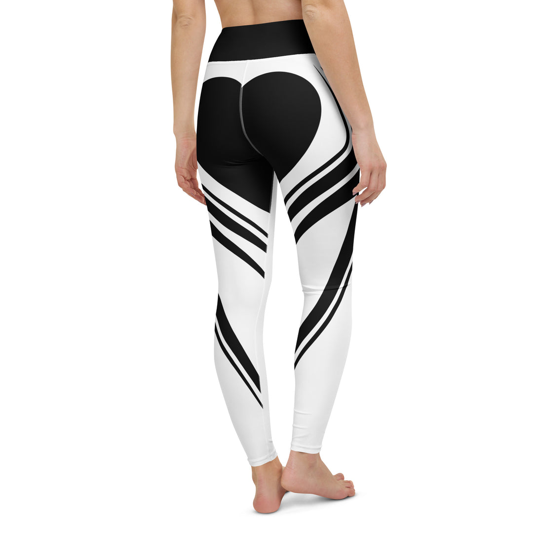 Heart Shaped Carve White Yoga Leggings