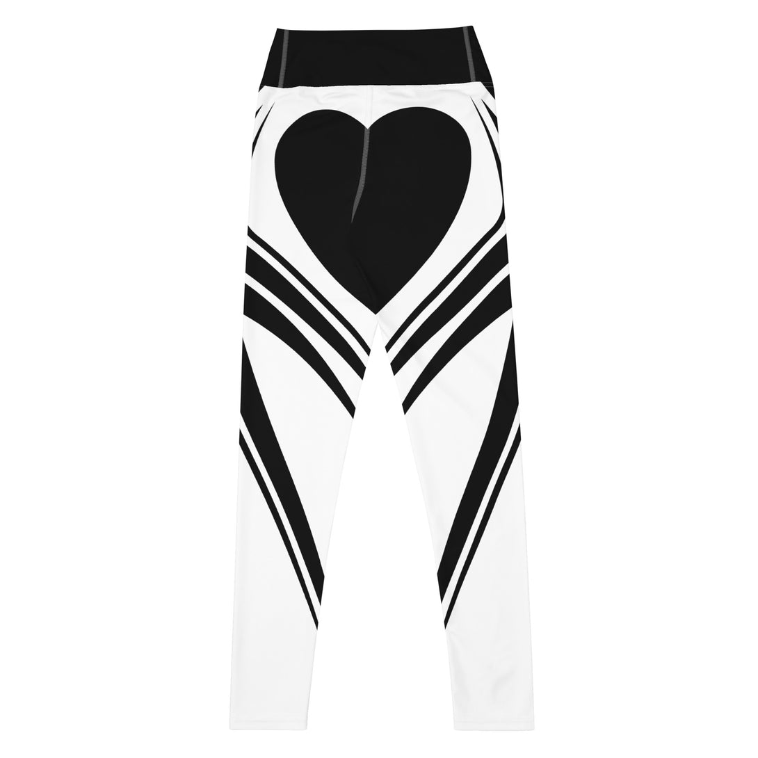 Heart Shaped Carve White Yoga Leggings