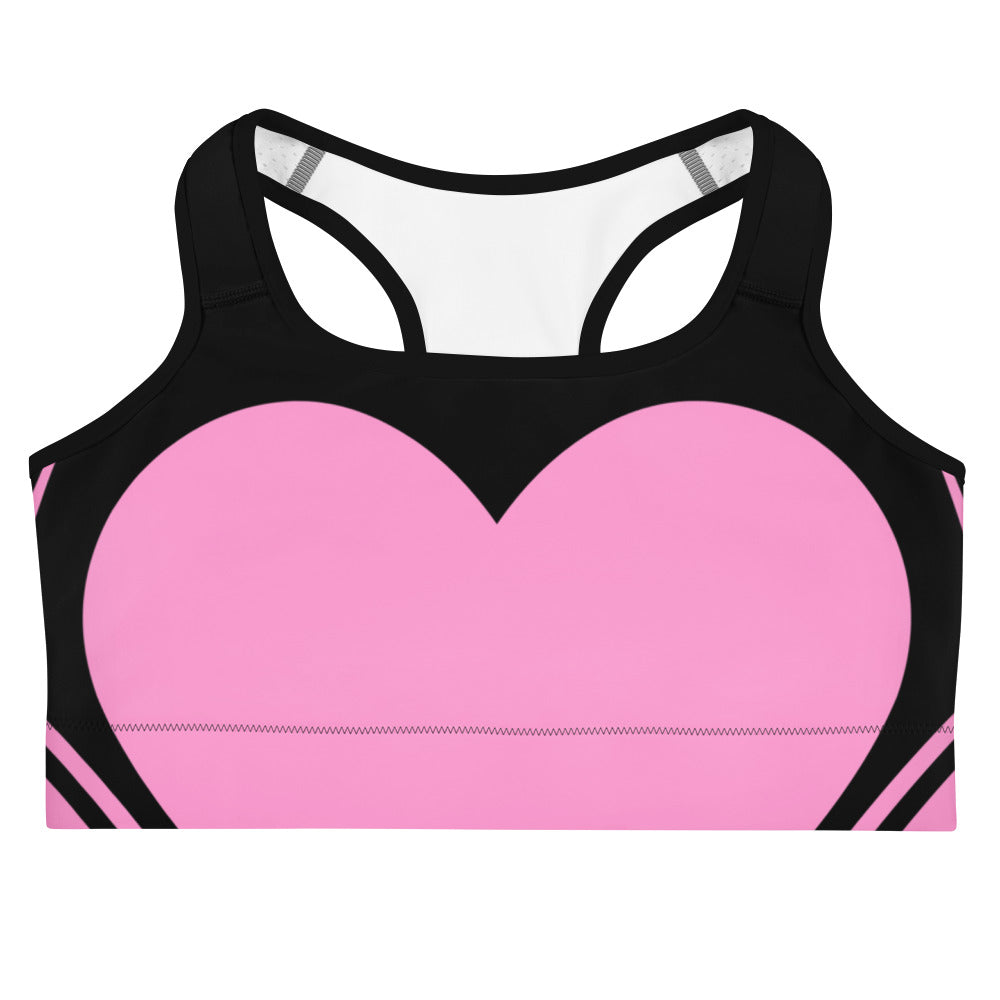 Heart Shaped Carve Black Sports Bra