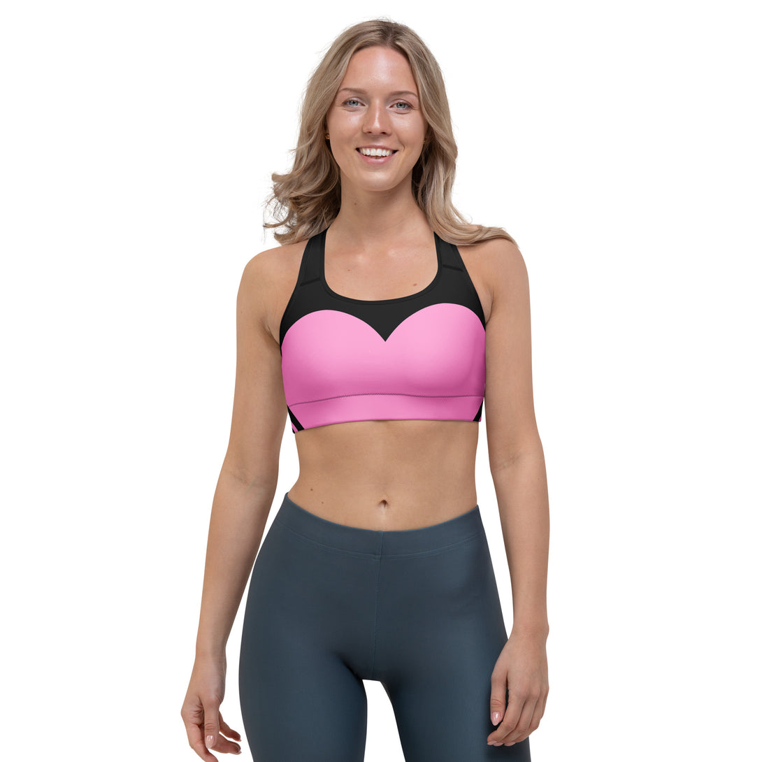 Heart Shaped Carve Black Sports Bra