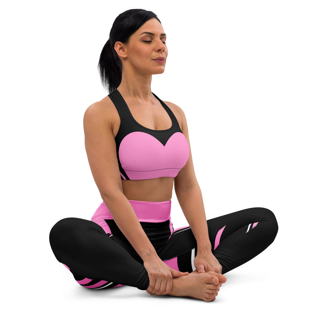 Heart Shaped Carve Black Sports Bra