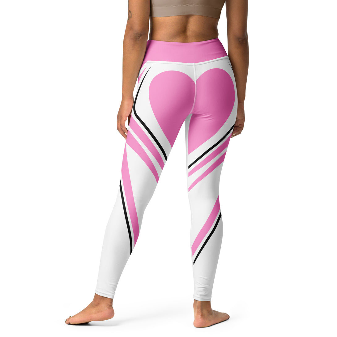 Heart Shaped Carve White Yoga Leggings