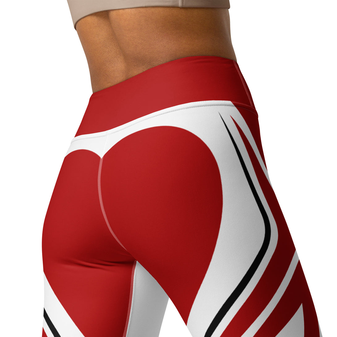 Heart Shaped Carve White Yoga Leggings