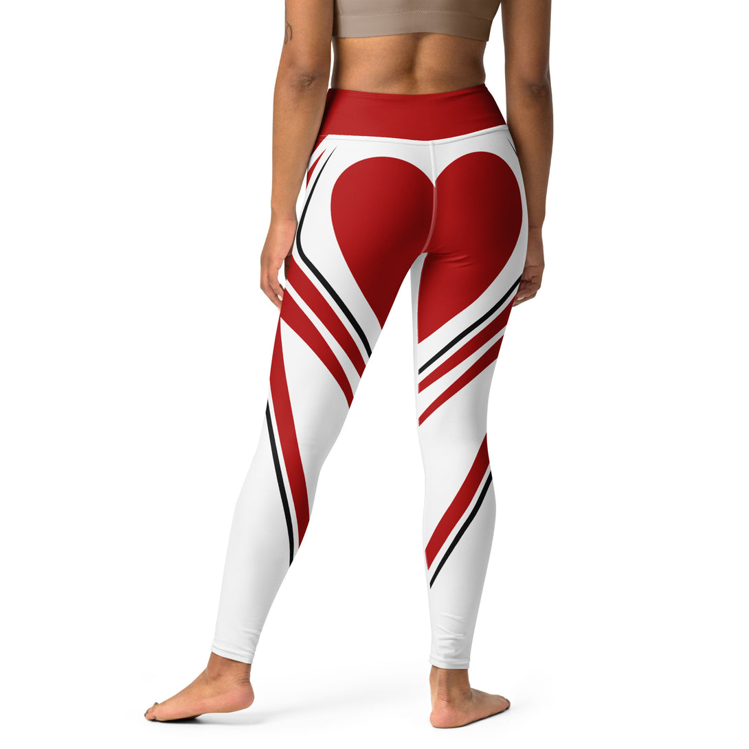 Heart Shaped Carve White Yoga Leggings