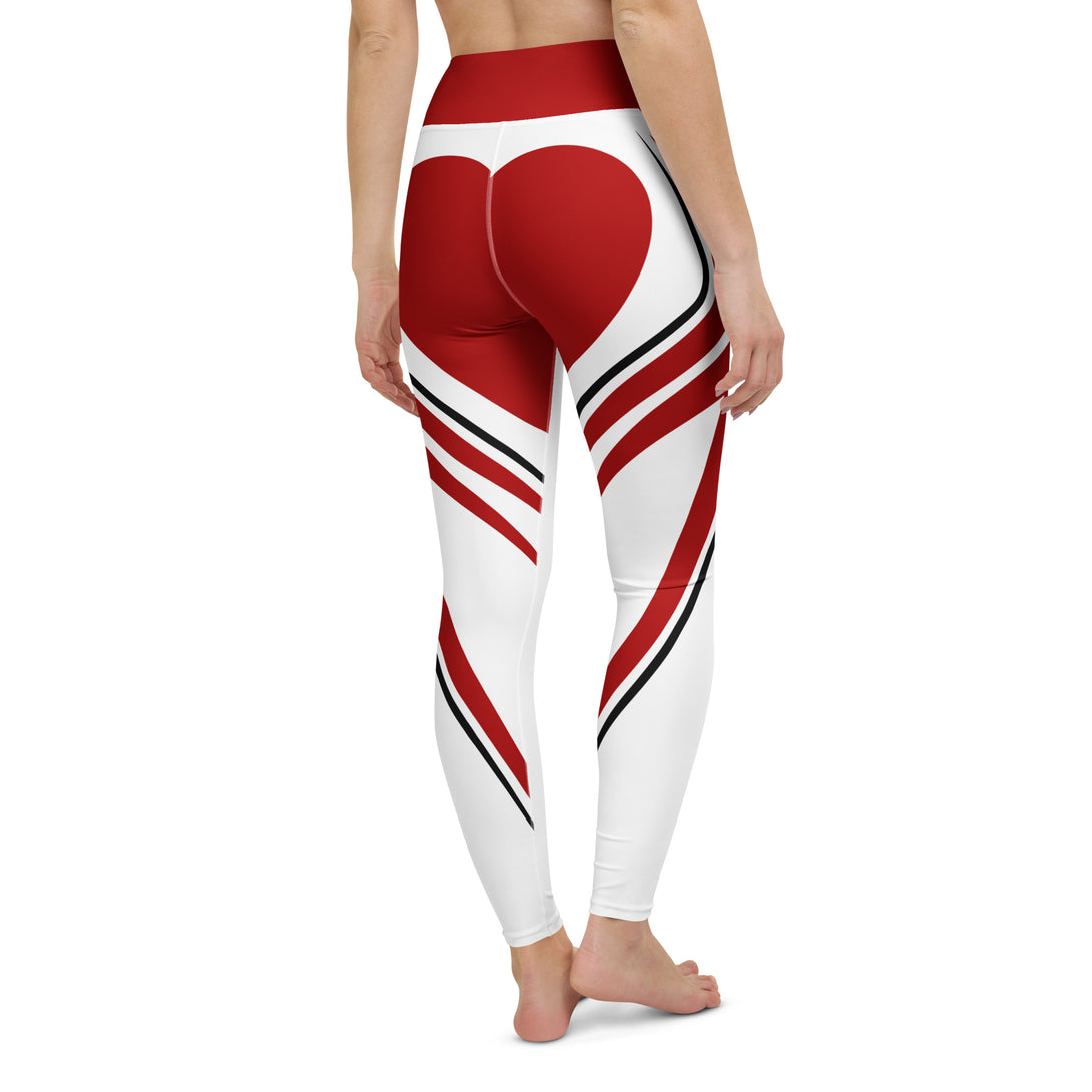 Heart Shaped Carve White Yoga Leggings