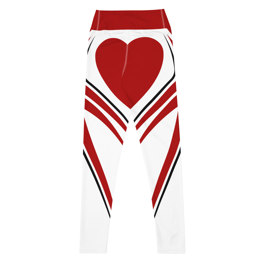 Heart Shaped Carve White Yoga Leggings