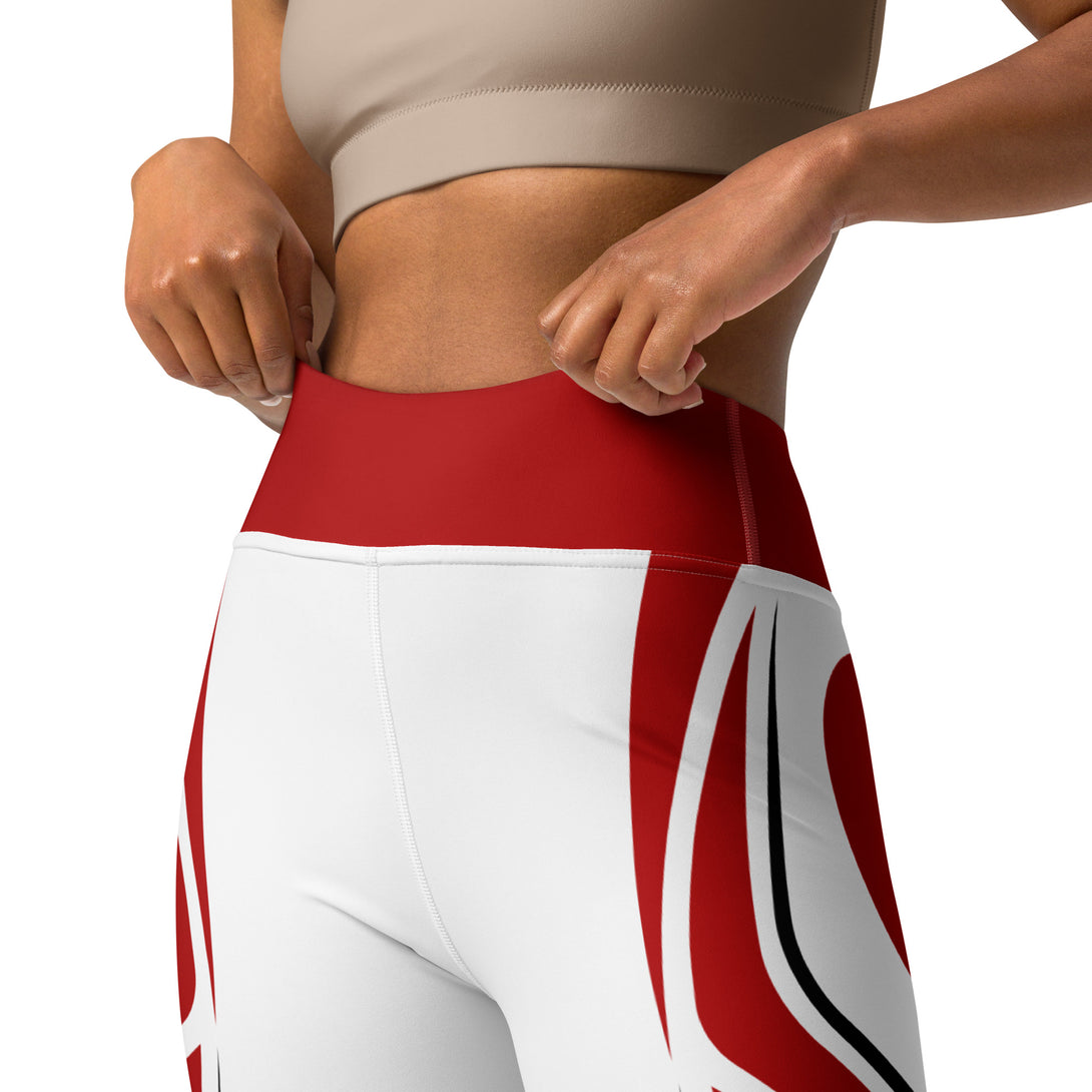 Heart Shaped Carve White Yoga Leggings