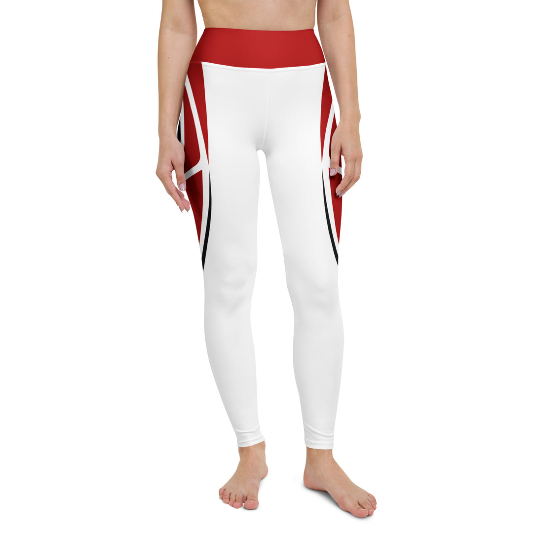 Heart Shaped Carve White Yoga Leggings