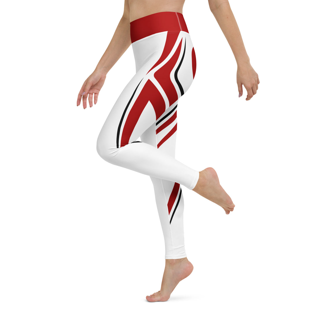 Heart Shaped Carve White Yoga Leggings