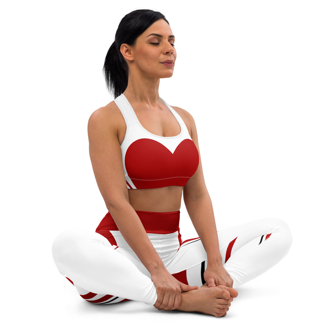 Heart Shaped Carve White Yoga Leggings