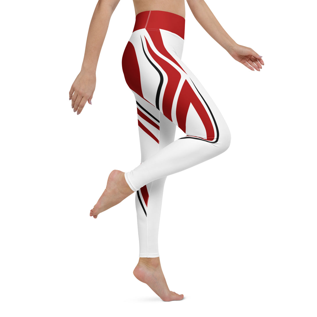 Heart Shaped Carve White Yoga Leggings