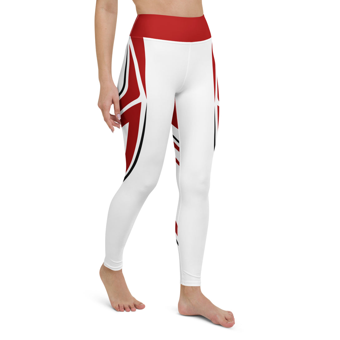 Heart Shaped Carve White Yoga Leggings