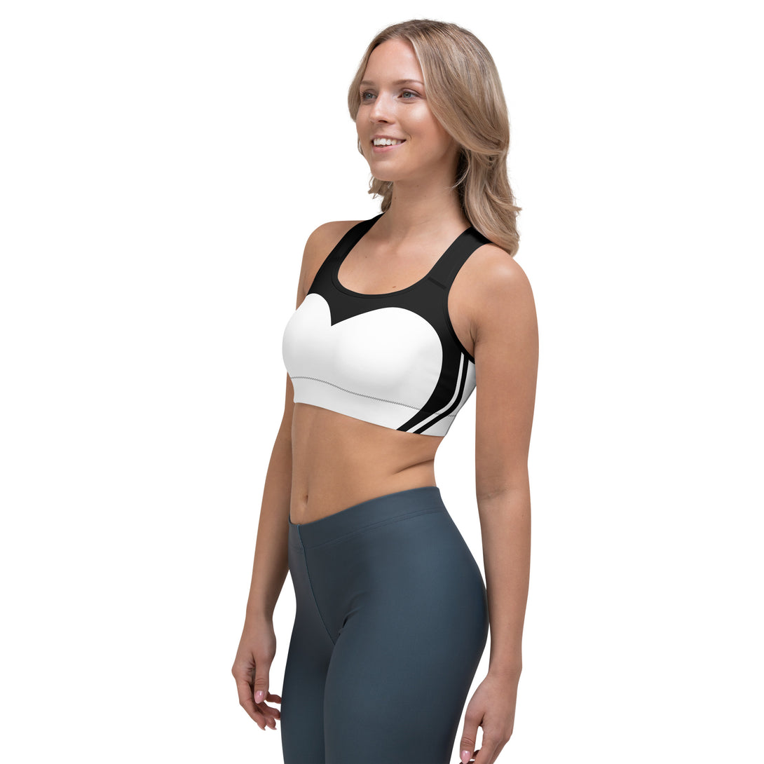 Heart Shaped Carve Black Sports Bra
