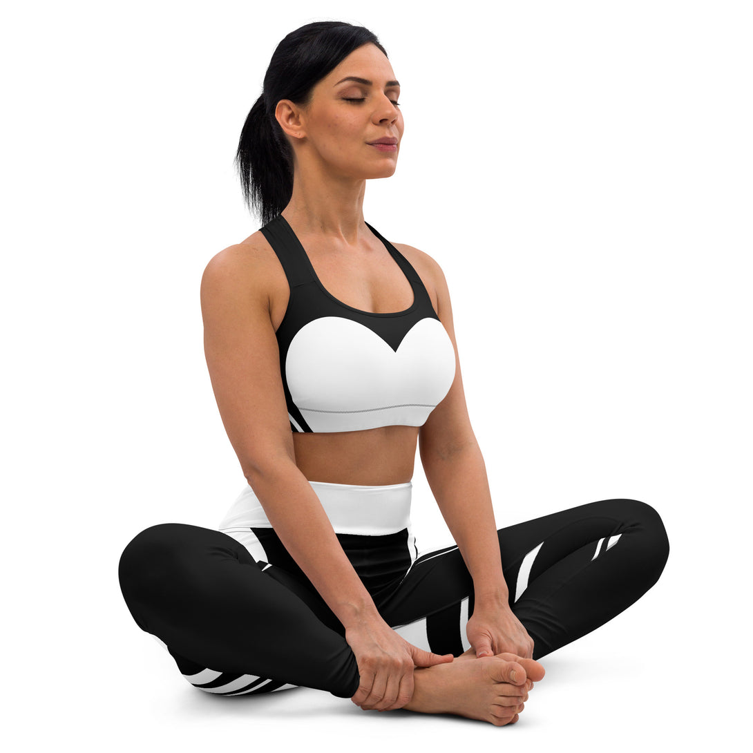 Heart Shaped Carve Black Sports Bra
