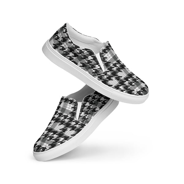 Houndstooth Harmony Slip-on Canvas Shoes