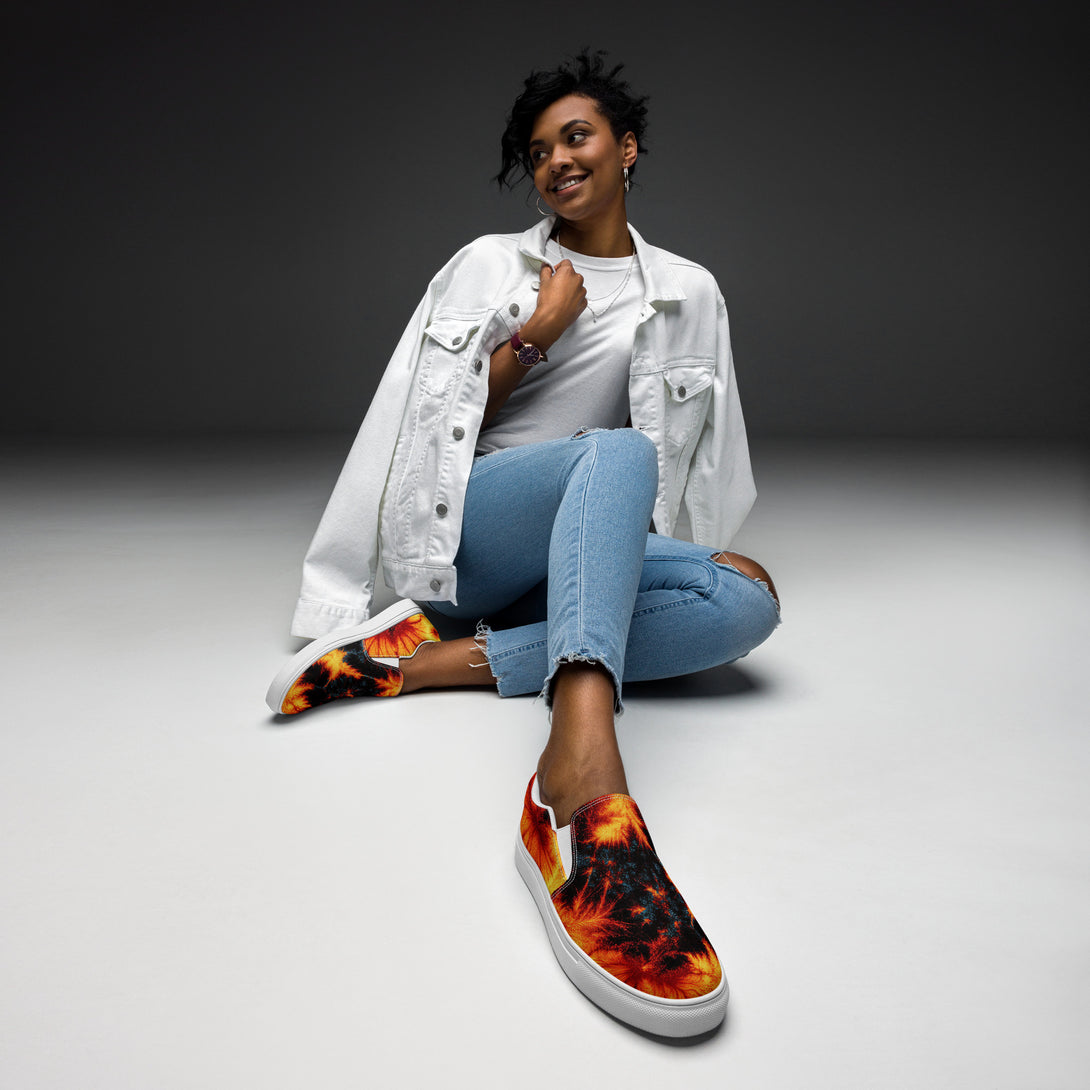 Inferno Burst Slip-On Canvas Shoes