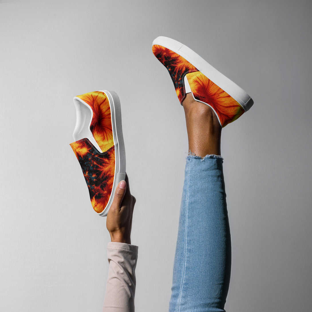Inferno Burst Slip-On Canvas Shoes