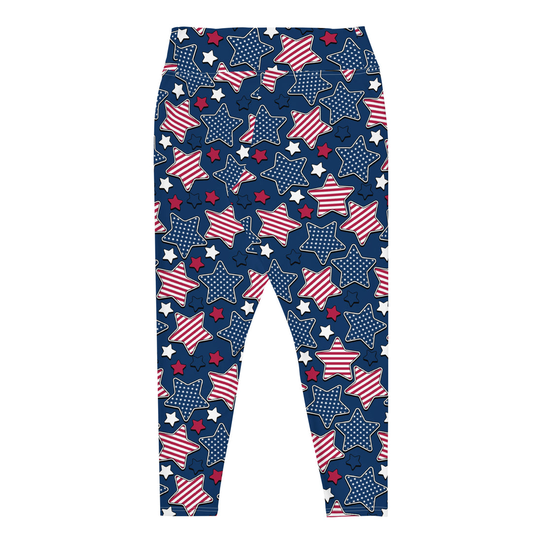 Liberty Stars Print Plus Size Leggings