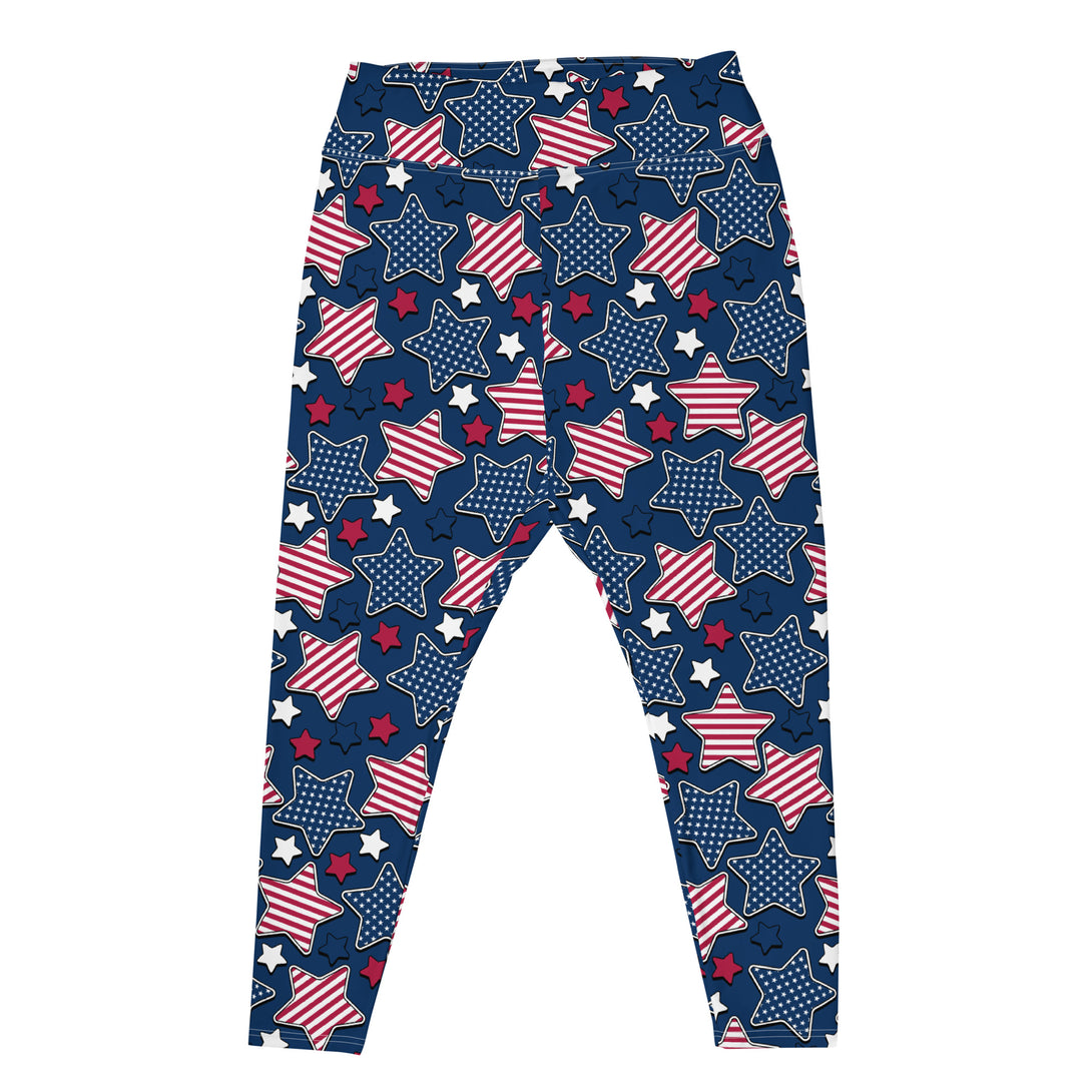 Liberty Stars Print Plus Size Leggings