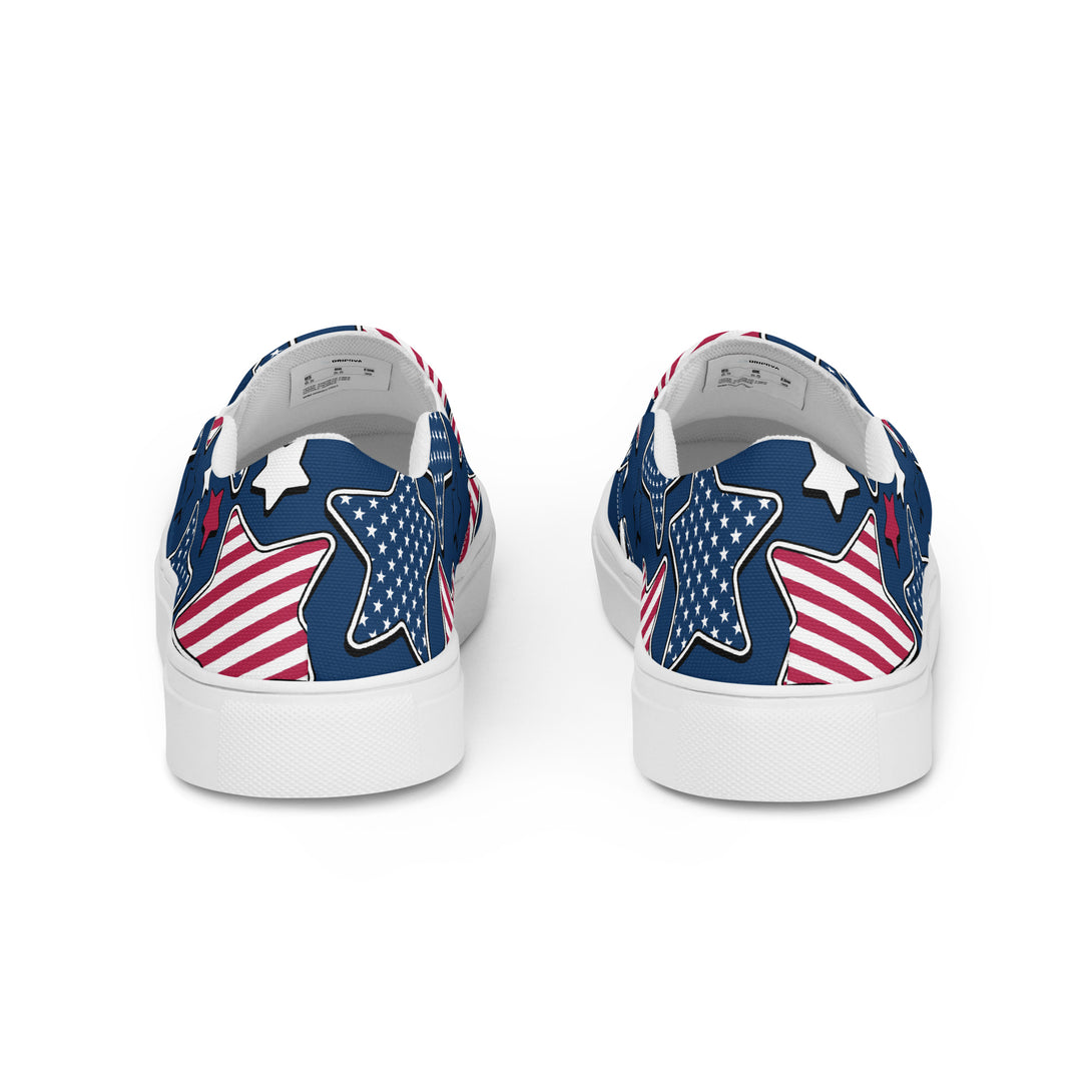 Liberty Stars Print Slip-On Canvas Shoes