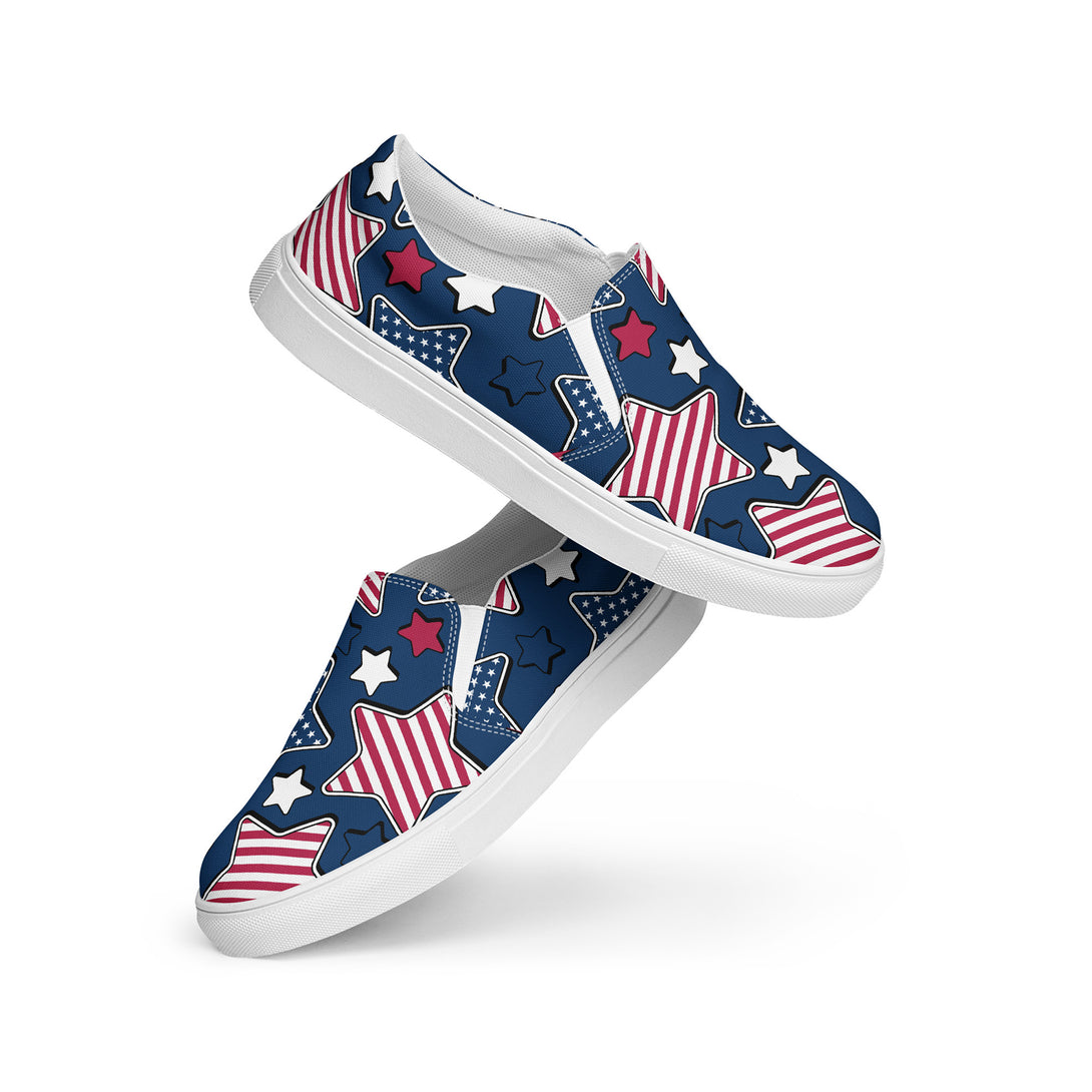 Liberty Stars Print Slip-On Canvas Shoes
