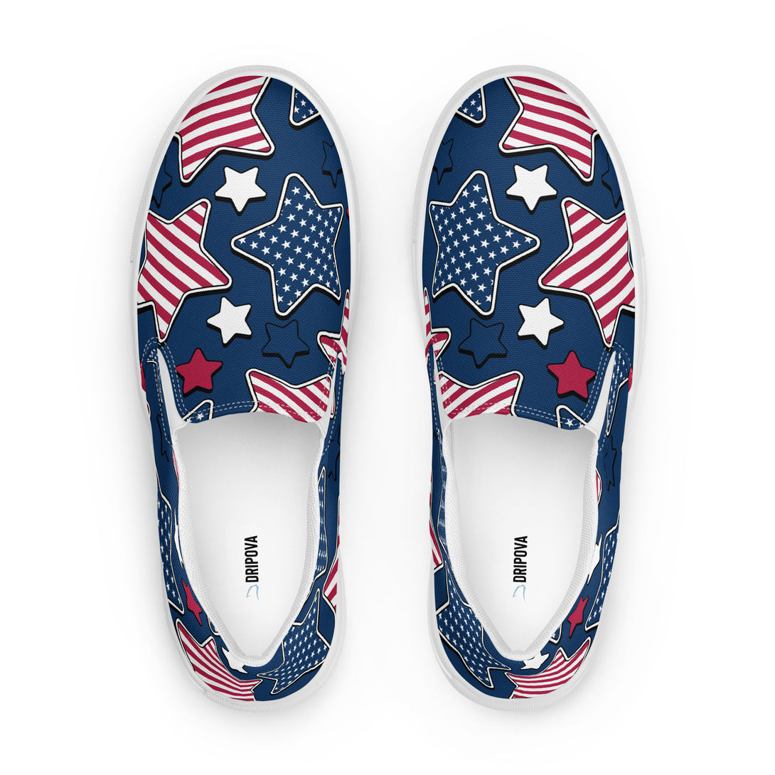 Liberty Stars Print Slip-On Canvas Shoes