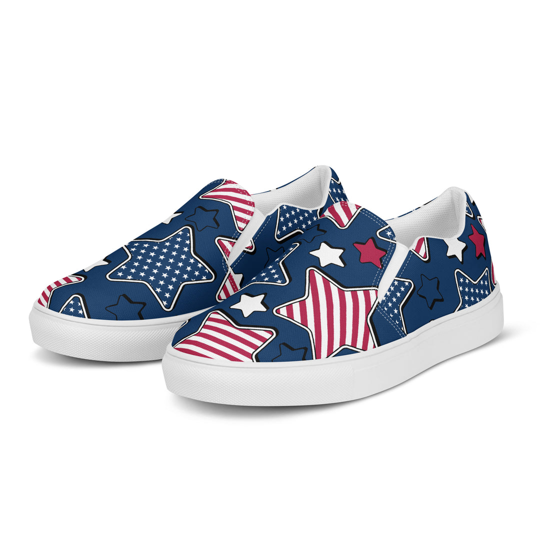 Liberty Stars Print Slip-On Canvas Shoes