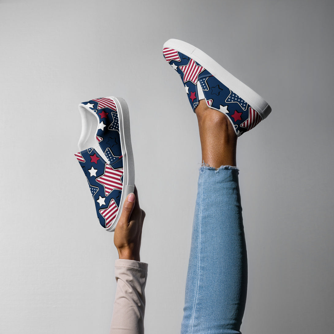 Liberty Stars Print Slip-On Canvas Shoes