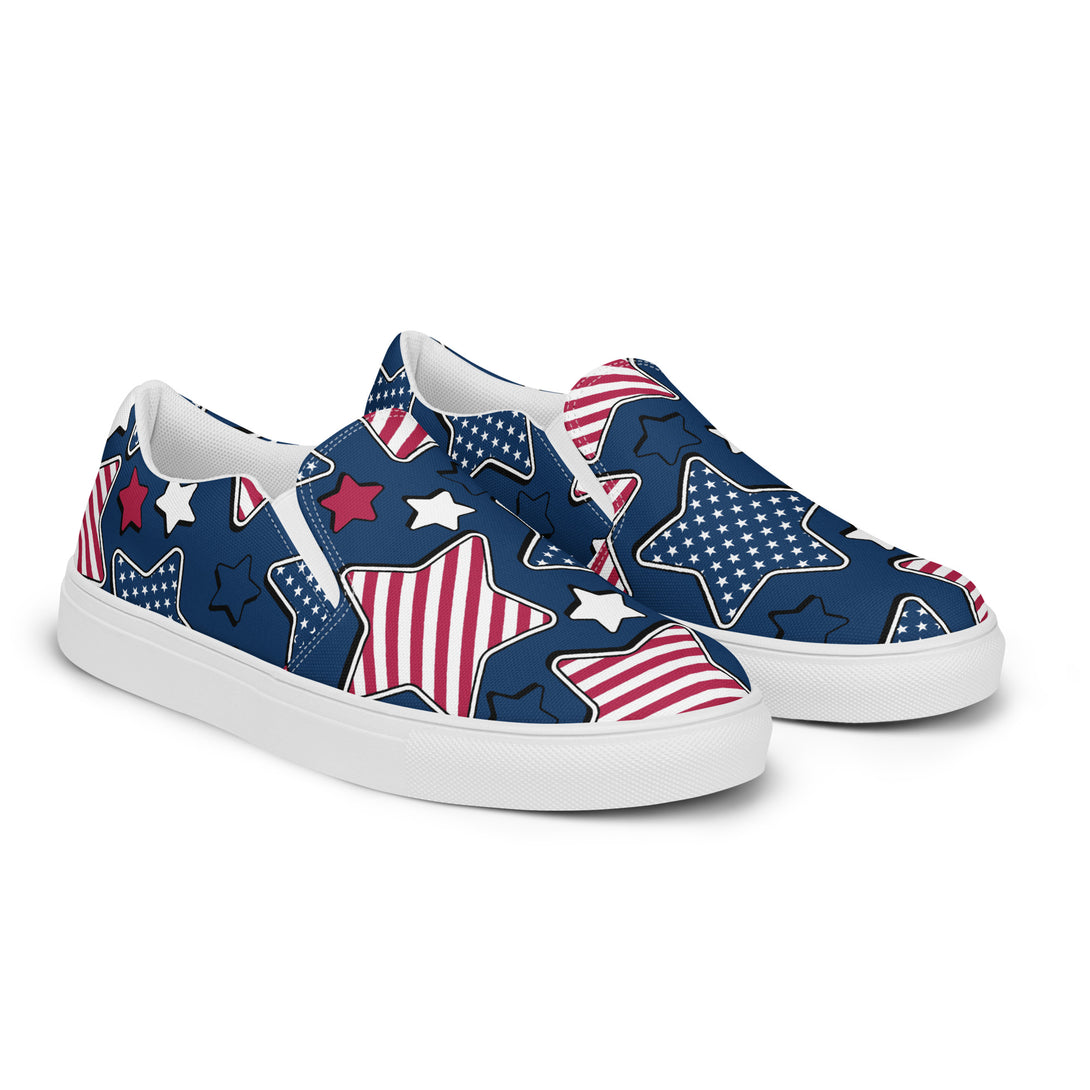 Liberty Stars Print Slip-On Canvas Shoes