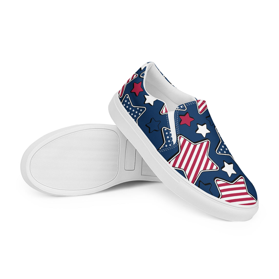 Liberty Stars Print Slip-On Canvas Shoes