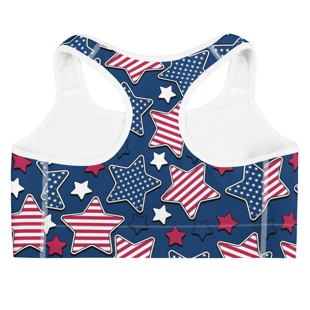 Liberty Stars Print Sports Bra
