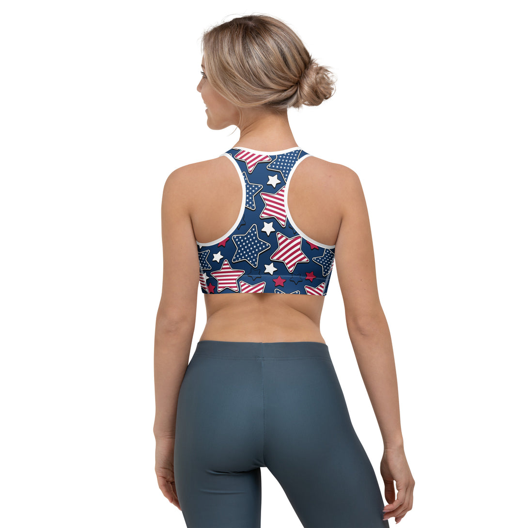 Liberty Stars Print Sports Bra