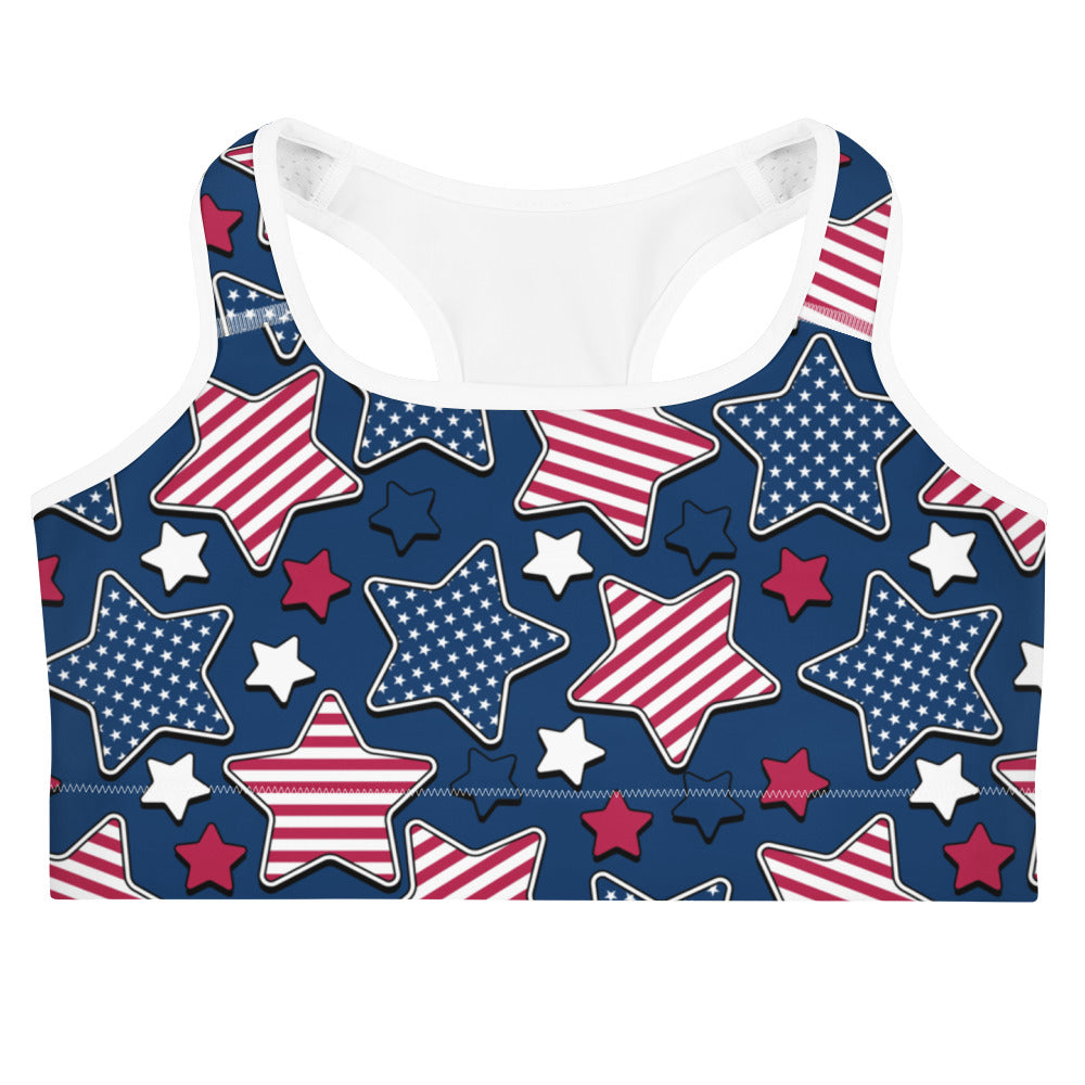 Liberty Stars Print Sports Bra