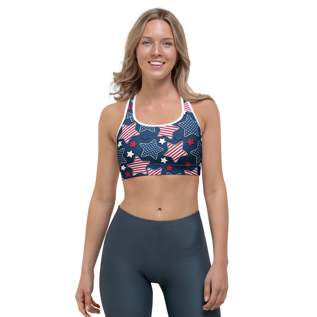 Liberty Stars Print Sports Bra