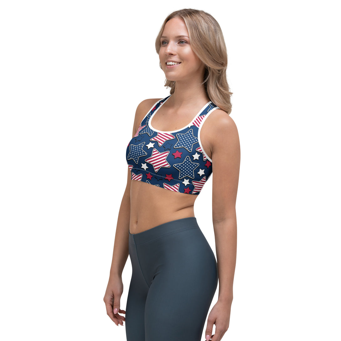 Liberty Stars Print Sports Bra
