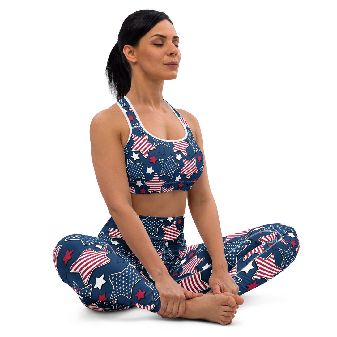 Liberty Stars Print Sports Bra