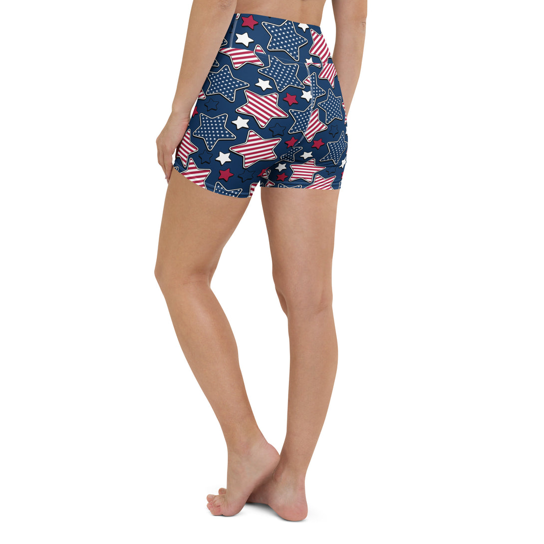 Liberty Stars Print Yoga Shorts