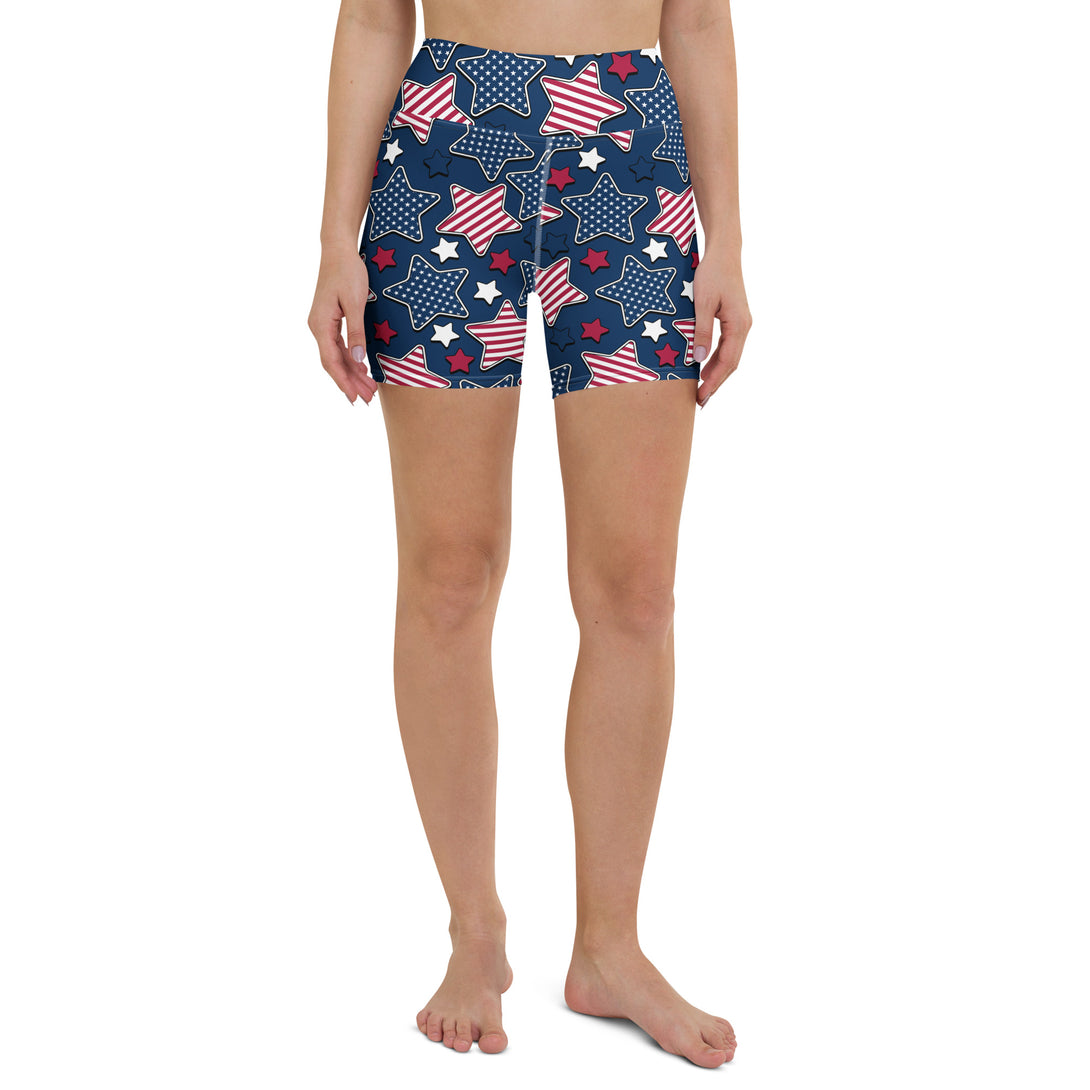 Liberty Stars Print Yoga Shorts