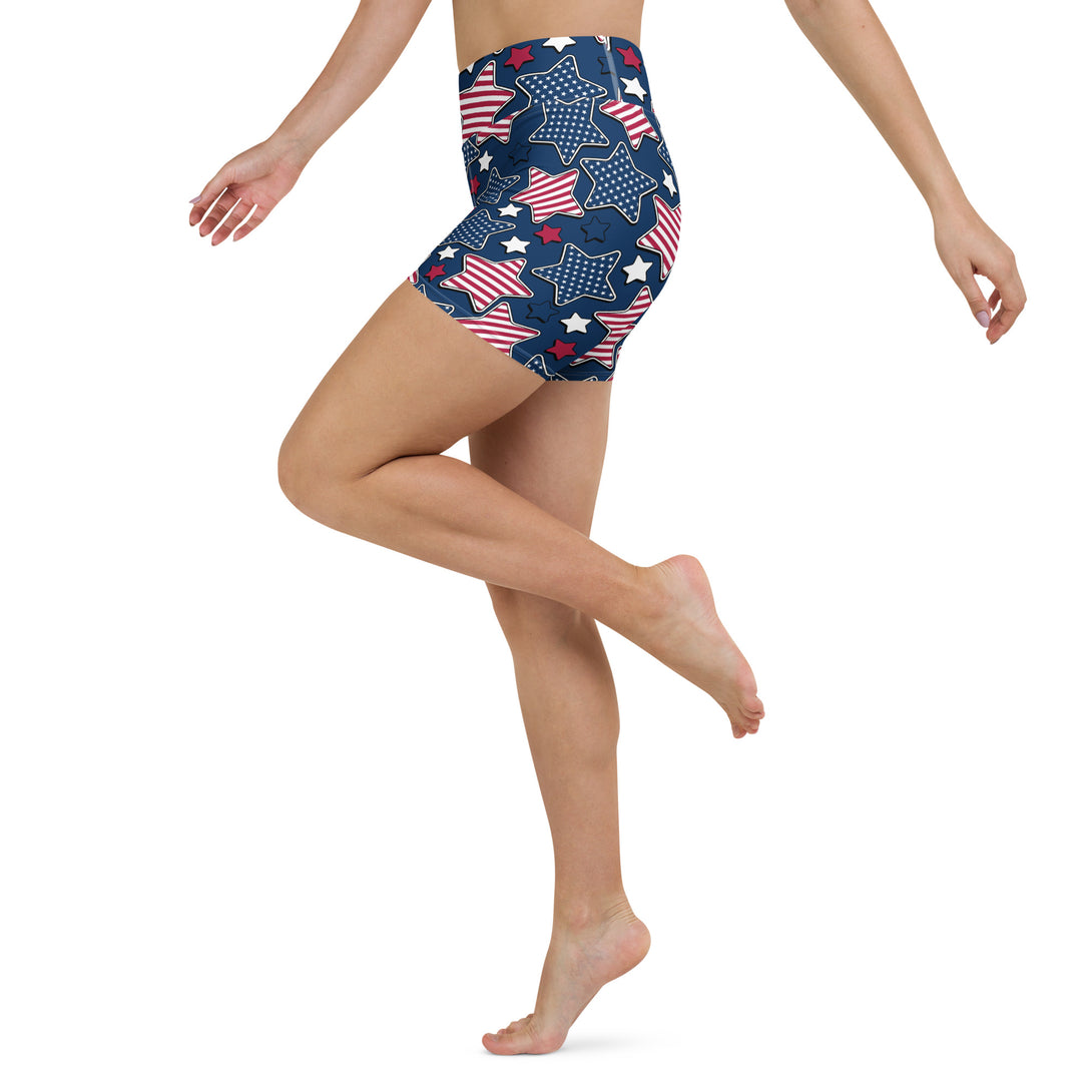 Liberty Stars Print Yoga Shorts
