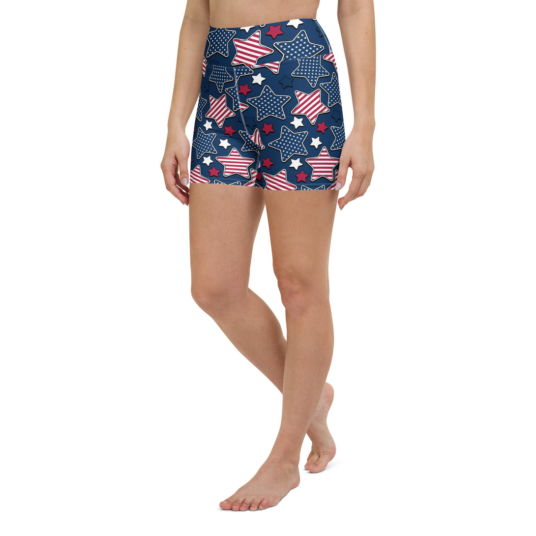 Liberty Stars Print Yoga Shorts
