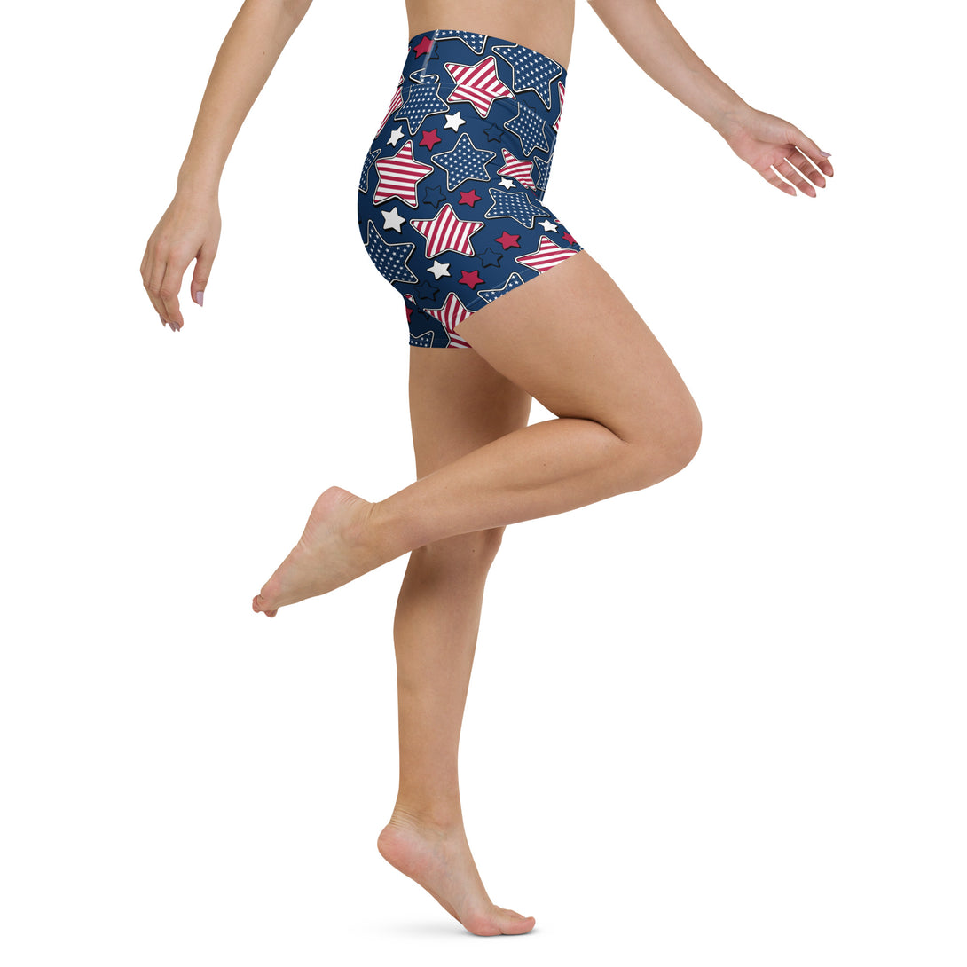Liberty Stars Print Yoga Shorts