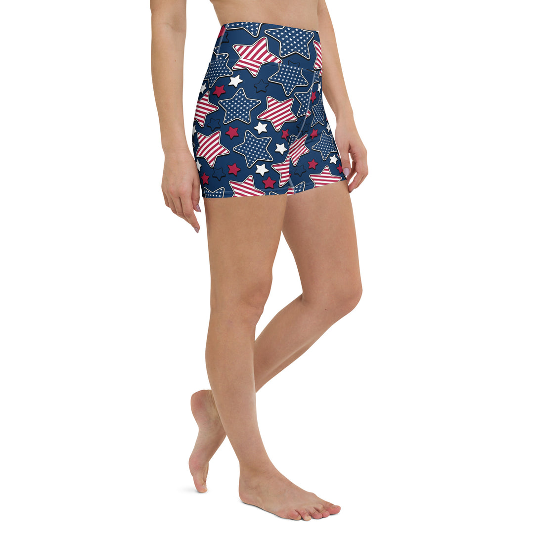 Liberty Stars Print Yoga Shorts