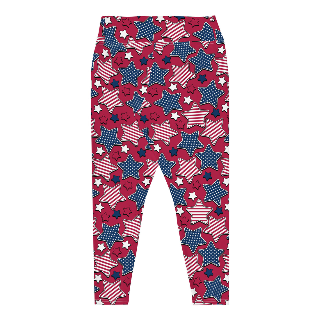 Liberty Stars Print Plus Size Leggings