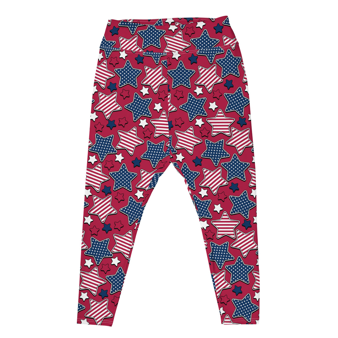 Liberty Stars Print Plus Size Leggings