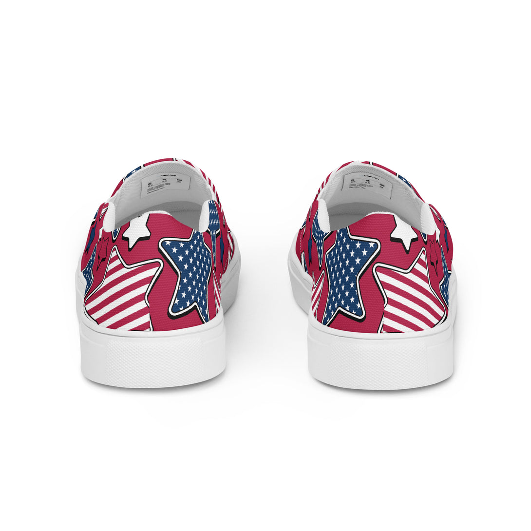 Liberty Stars Print Slip-On Canvas Shoes