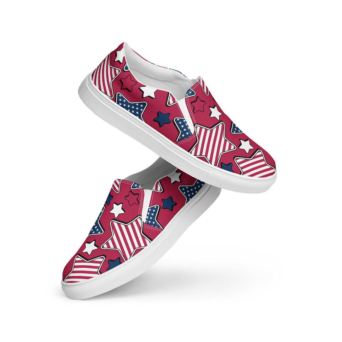 Liberty Stars Print Slip-On Canvas Shoes