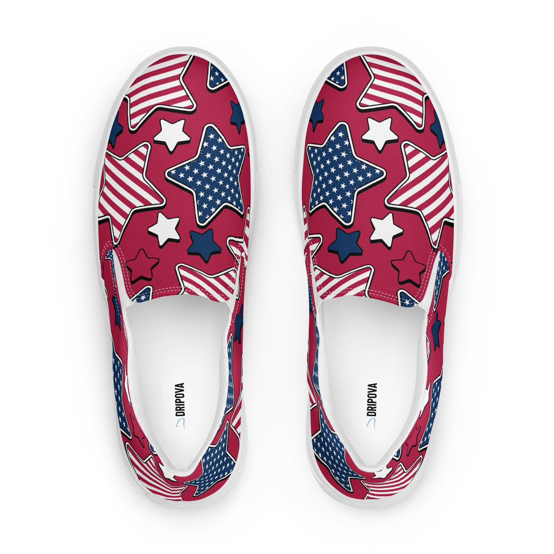 Liberty Stars Print Slip-On Canvas Shoes