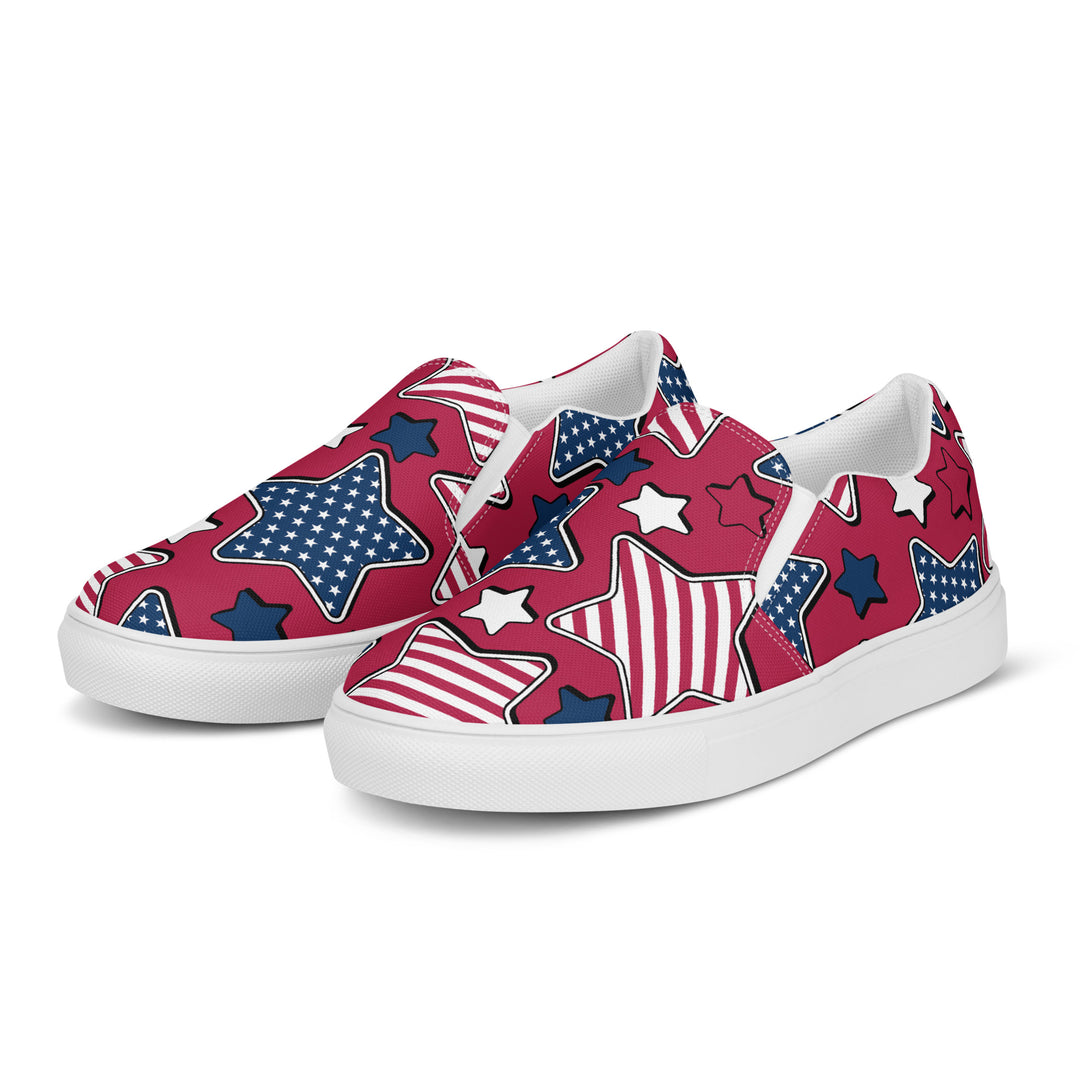 Liberty Stars Print Slip-On Canvas Shoes