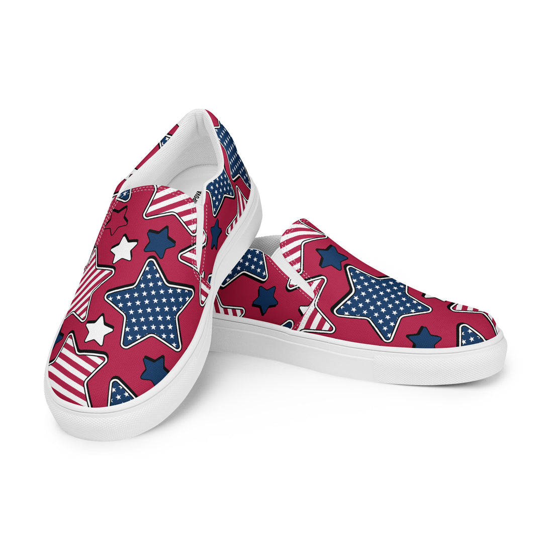 Liberty Stars Print Slip-On Canvas Shoes